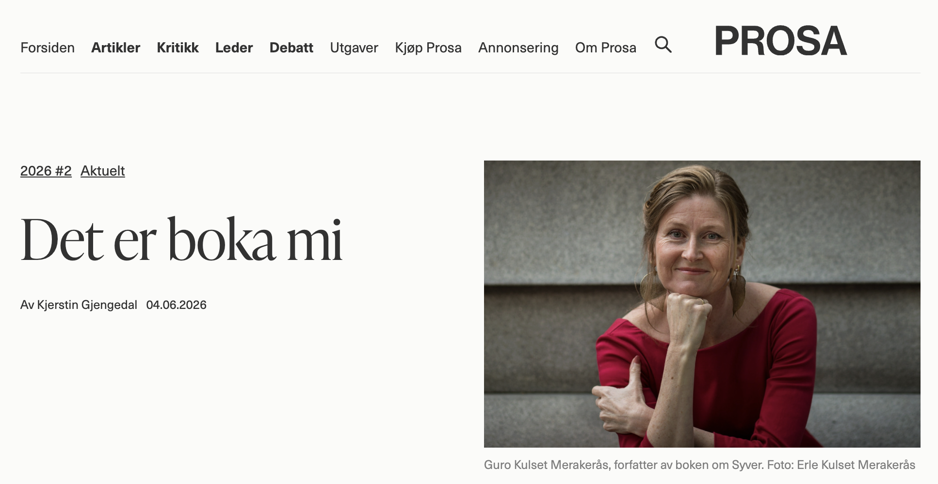Prosa Det er boka mi 4. juni 2026