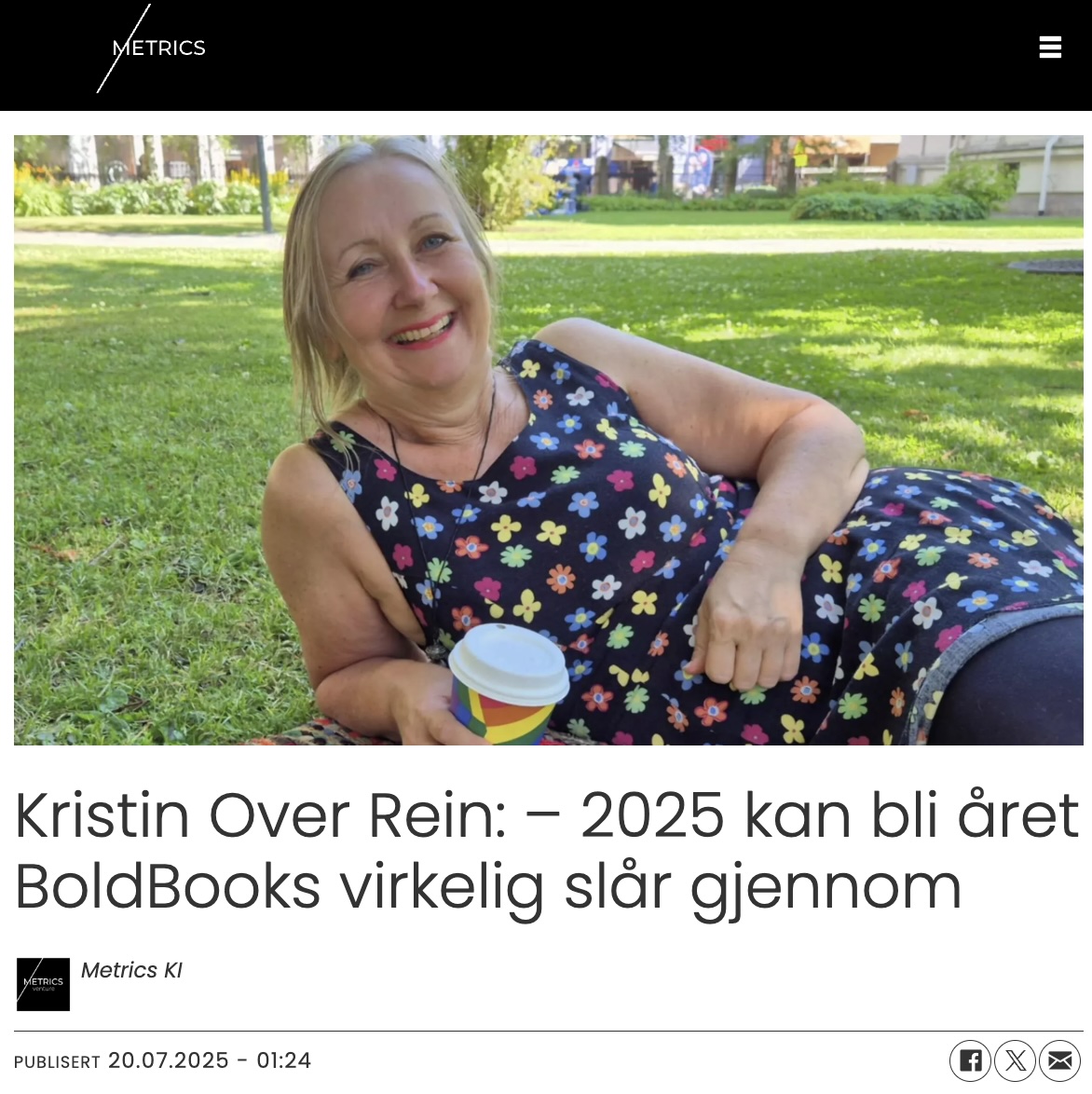 Metrics: Kristin Over-Rein: 2025 kan bli året BoldBooks virkelig slår gjennom