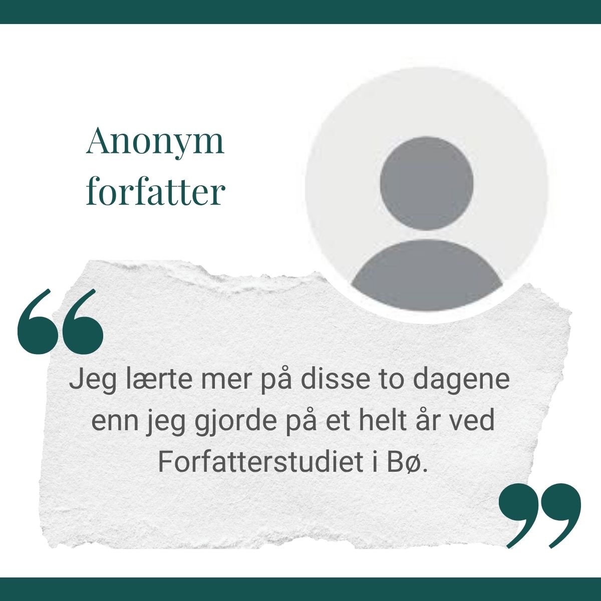 Tilbakemelding på skrivekurs med Langeland fra anonym forfatter