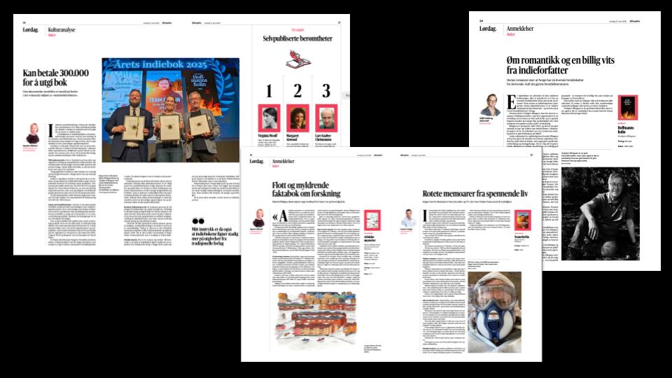 Aftenposten med 5 sider om indiebøker 27-juni-2026